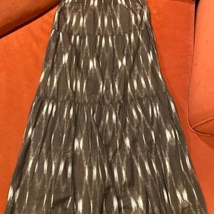 Talbots brown and white print cotton skirt size Small with lining.